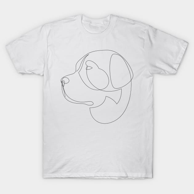 Saint Bernard - one line dog T-Shirt by addillum